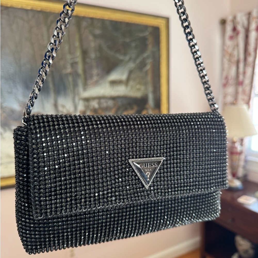 GUESS Sparkling Black Clutch